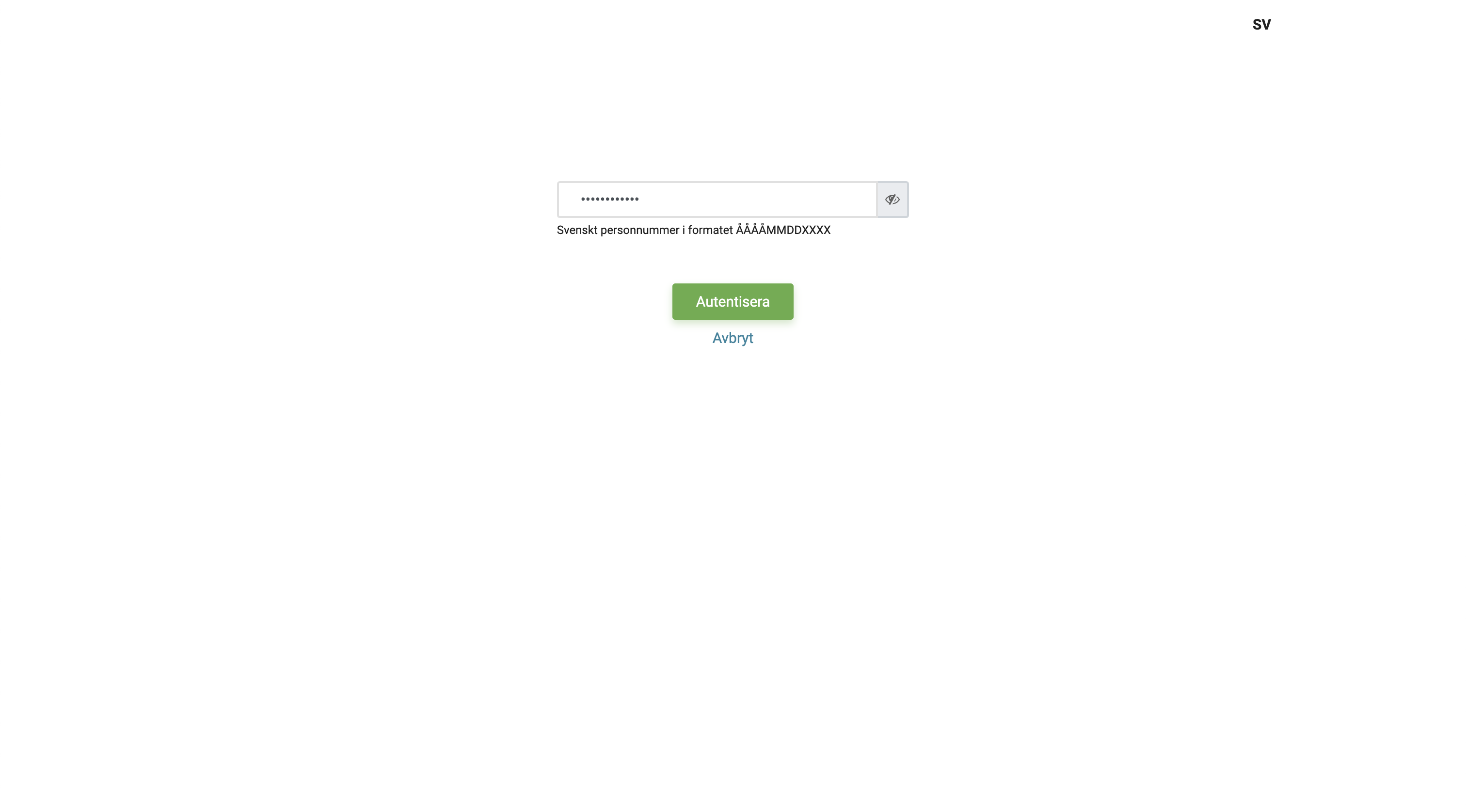 Authentication to Handelsbanken, step 1
