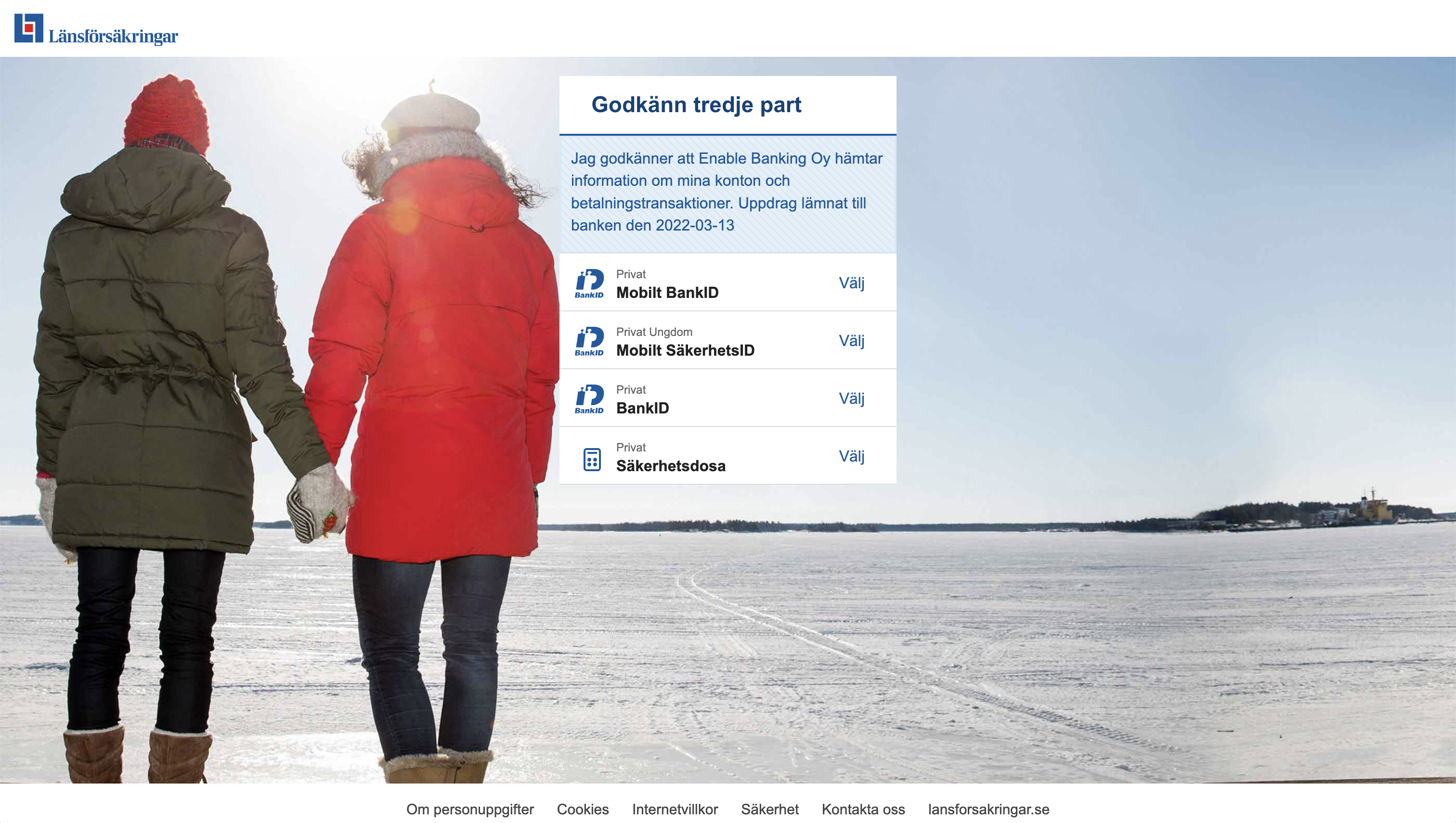 Länsförsäkringar Bank personal auth method